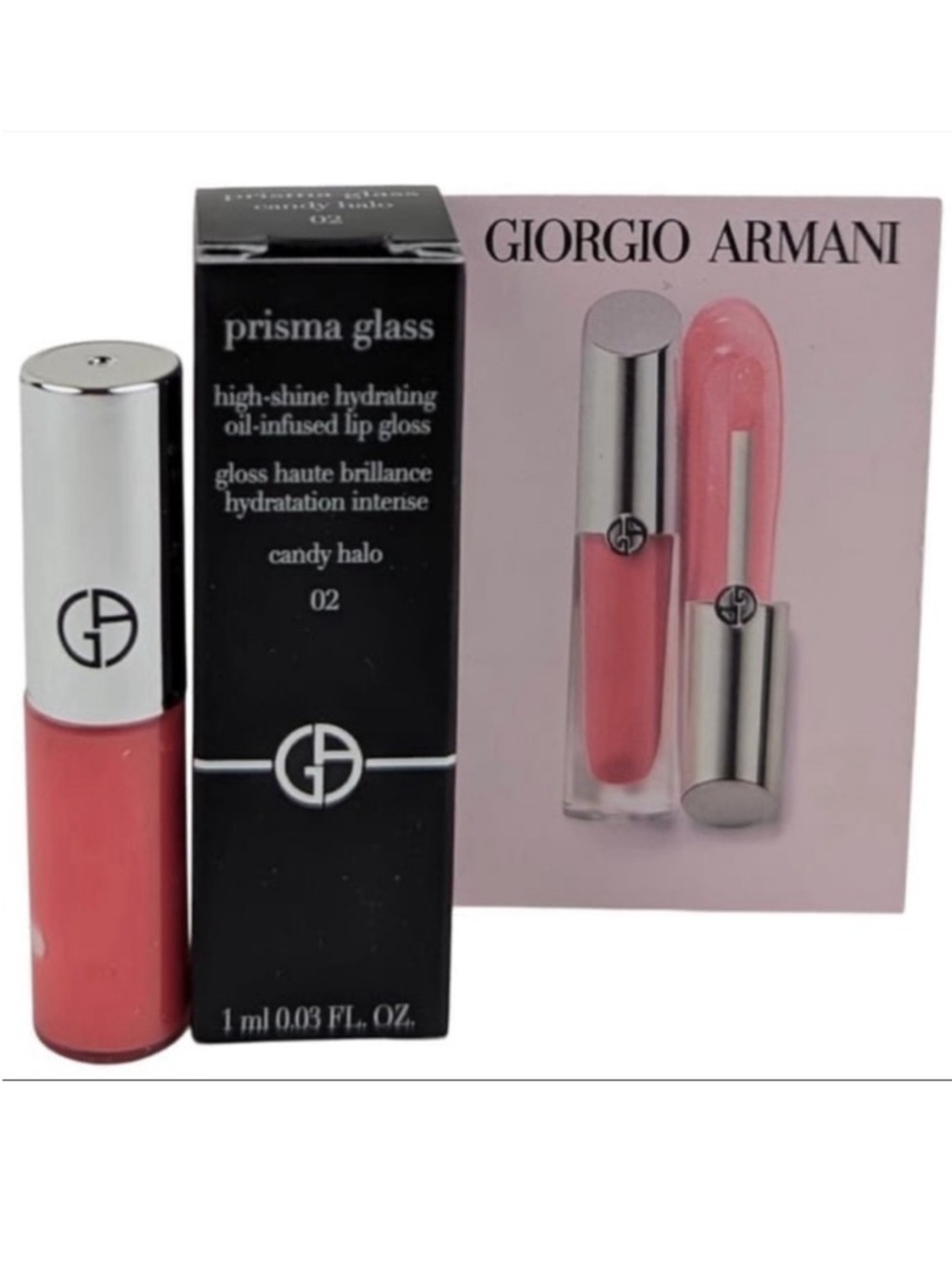 Giorgio Armani 02 Candy Halo Pink Lip Gloss Mini/Travel Size 1 ml